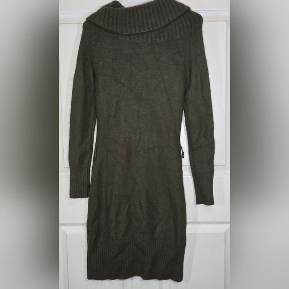 Moda International Lamb/Angora Long Sleeve Sweater Dress Deep Olive Green SM - Picture 3 of 3